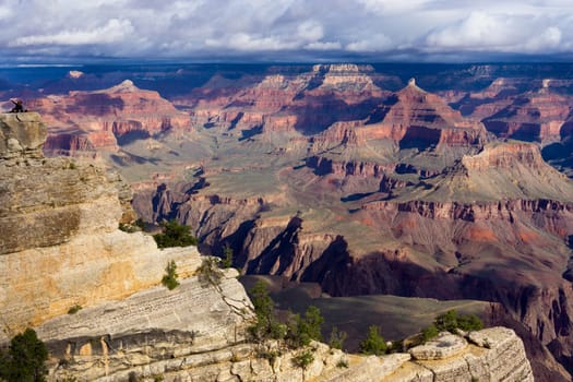 Early morning view with beautiful light seen from the South Rim of Grand Canyon National Park
