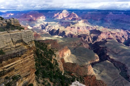 Landscape of the Grand Canyon as seen from the South Rim
