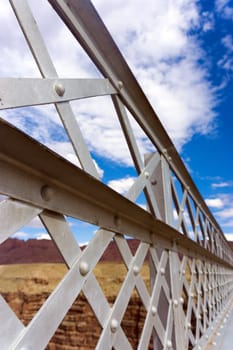 Closeup view of details of Navajo Bridge in Arizona