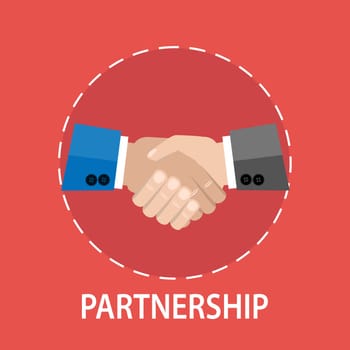 Vector flat design of a handshake partnership concept