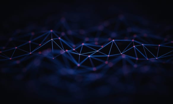 3D illustration. Abstract background, connection and lines of technology.