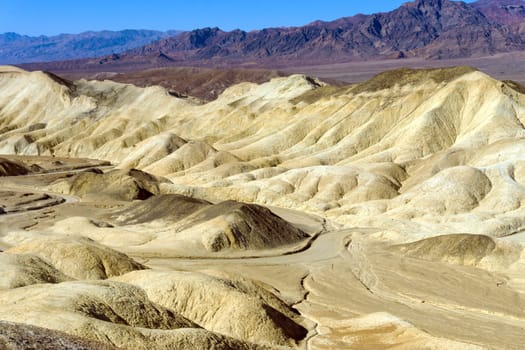 Striking landscape in Twenty Mule Team Canyon in Death Valley National Park in California