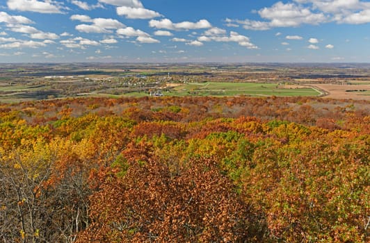 Fall across the Farmland of Wisconsin near Blue Mound State Park