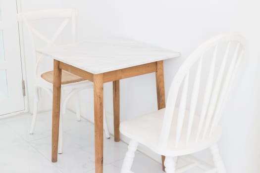 Retro Style Of White Wooden Chair, stock photo