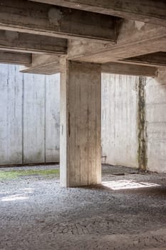 abstract empty concrete room interior walls floor nobody background