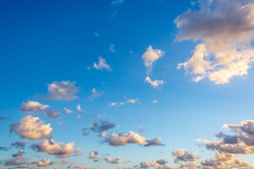 Clouds and beautiful blue sky taken around sunset