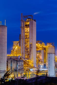 Hong Kong Cement plant at night