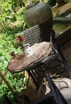 Outdoor Furniture Set For Afternoon Drink, stock photo