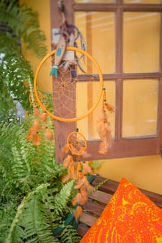 Dream Catcher Decorated Home Window, stock photo