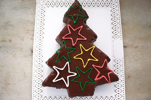 christmas chocolate mousse panettone tree format star