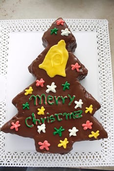 christmas chocolate mousse panettone tree format bell