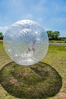 children have a lot of fun in the Zorbing Ball