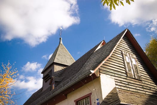Gable of an old church in Hesse