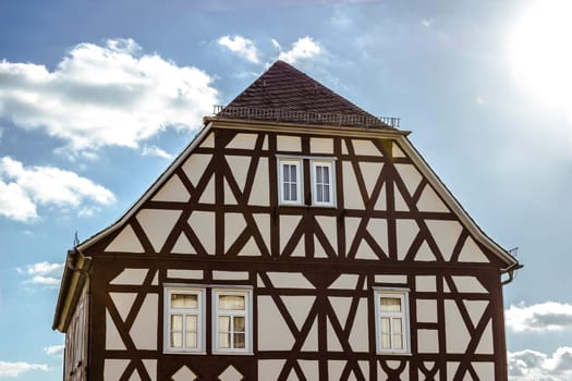 Historic half-timbered gable in Hesse