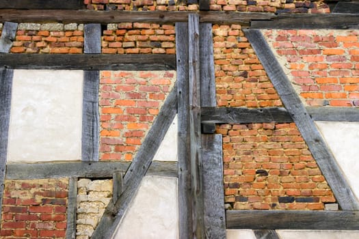 Historical half-timbered construction in detail - in Hesse,Germany