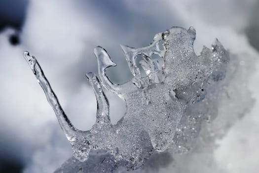 Cold icicles form a beautiful natural work of art