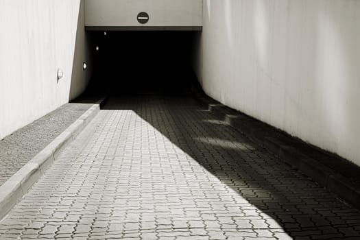 . Exit of an underground car park in the city centre of Magdeburg