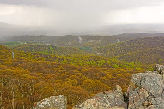 Spring Storm over the Blue Ridge Mountains in the Blue Ridge Parkway in Virginia