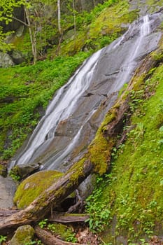 Hidden Cascade in the Forest of the Smoky Mountains in Tennessee