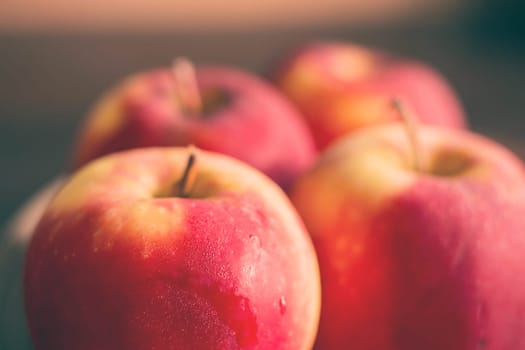 Red apple with the vintage style.