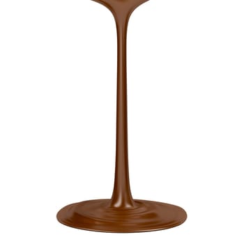 Melted chocolate on white background