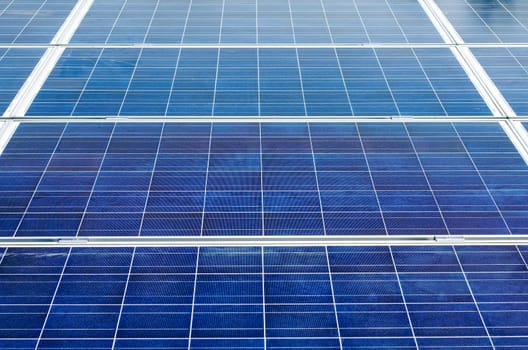 Closeup of solar panels