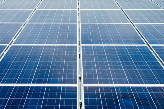 Closeup of solar panels