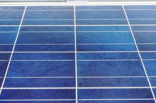 Closeup of solar panel and polycrystalline photovoltaic cells