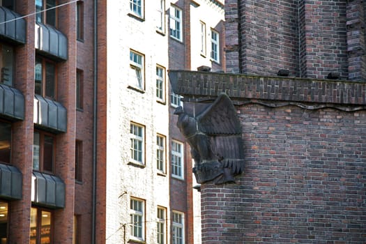 Steinskulptur Adler,Kontorhausviertel Hamburg