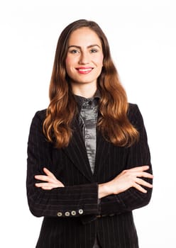 Portrait of an attractive businesswoman, isolated on white