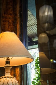 Bedside Lamp In Warm Tone Living Room, stock photo