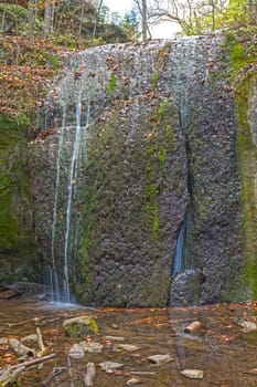 Quiet Stephens Falls in the Forest in Governor Dodge State park in Wisconsin
