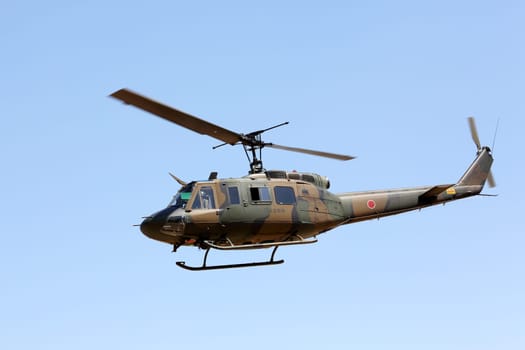 Kagawa, Japan - April 23, 2017: helicopter of Japanese air force during at Zentuji air force base