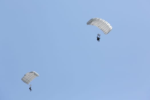 Parachute soldiers in the sky, Japan Self Defense Forces
