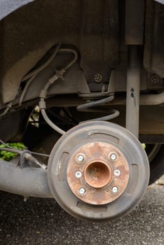 Back of car Brakes and shock absorber