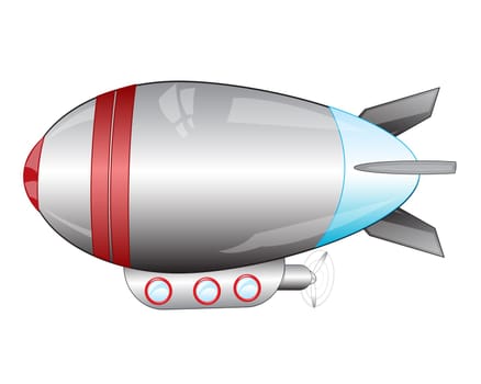 Passenger airship on white background is insulated