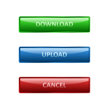 Web buttons set isolated on white background.