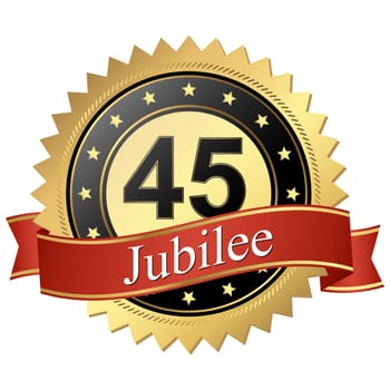 Jubilee button with banners 45 years