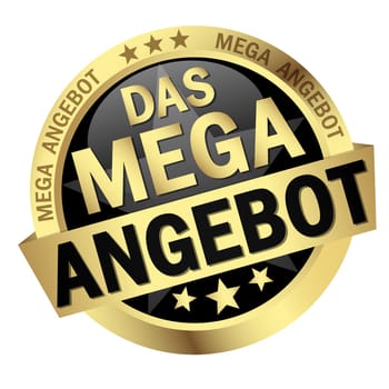 Button with banner and text The Mega Offer