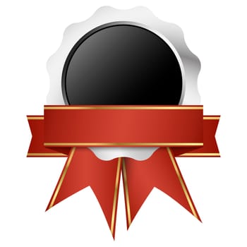 silver seal of quality template with banner and ribbons
