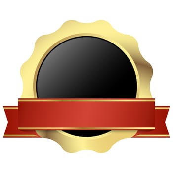 gold seal of quality template with red banner