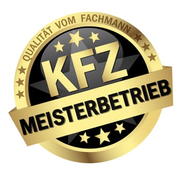 Button with banner and text Car Meisterbetrieb (motor vehicle)
