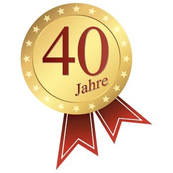 gold jubilee button german - 40 years