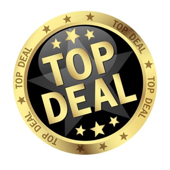 Button with banner and text Top Deal