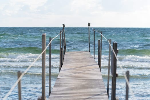small pier leading into the store belt in denmark