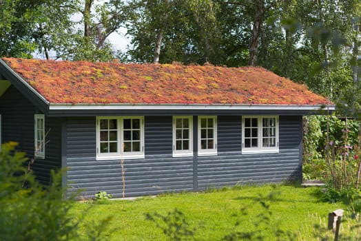 danish holiday house with environmental friendly roof