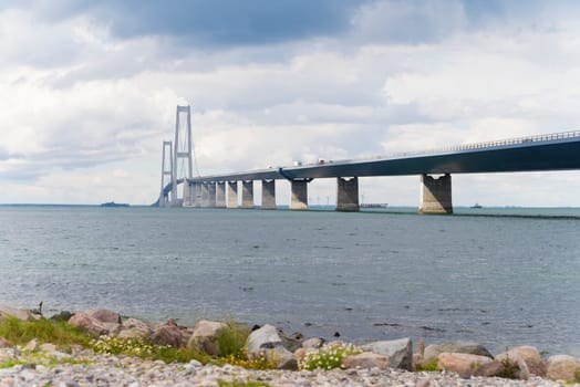 The great belt bridge in denmark, connecting Zealand with Funen