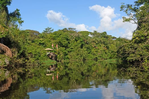 Remote Research Station in the Rain Forest on Tortuguero National Park in Costa Rica