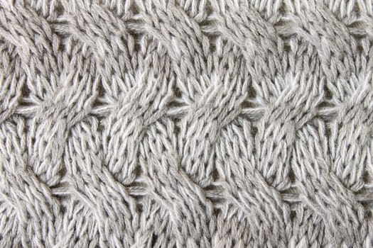 Gray knitting fabric texture background or knitted pattern background. Knitting or knitted background close up view.