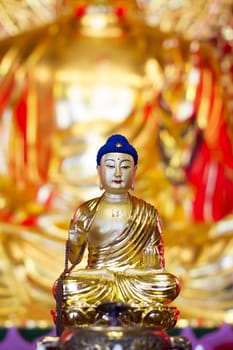 buddha china blue hair golden